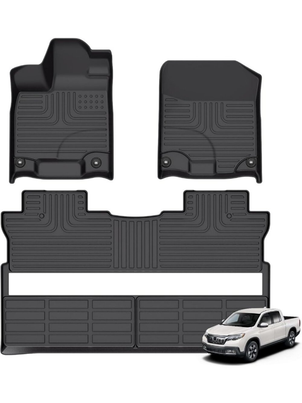 Custom All-Weather Floor Mats for Honda Ridgeline 2017-2026 | TPE Crew Cab